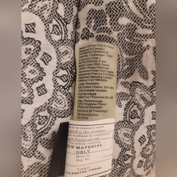 Danier Genuine Leather and Rabbit Fur Coat - Picture 7 of 8